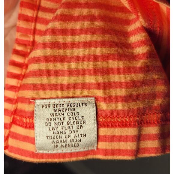 Peter Millar Polo Short Sleeve Orange Striped Golf Shirt‎ Size Large - Picture 5 of 5
